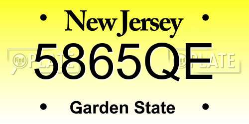 5865QE New Jersey License Plate