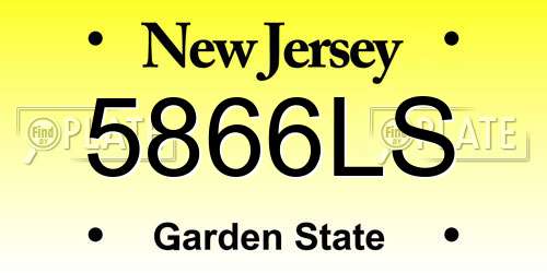 5866LS New Jersey License Plate