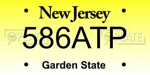 586ATP New Jersey License Plate