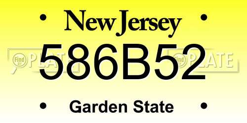 586B52 New Jersey License Plate