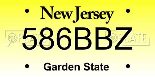 586BBZ New Jersey License Plate