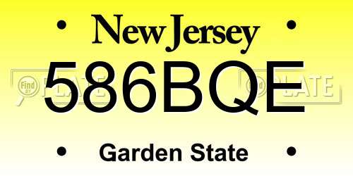 586BQE New Jersey License Plate