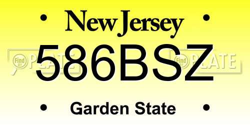 586BSZ New Jersey License Plate