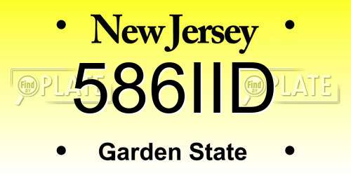 586IID New Jersey License Plate