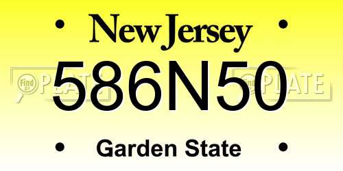 586N50 New Jersey License Plate