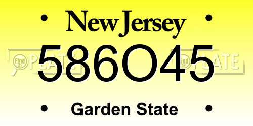 586O45 New Jersey License Plate