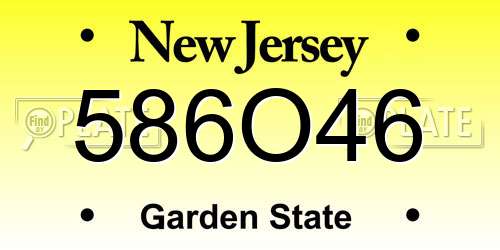 586O46 New Jersey License Plate