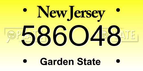 586O48 New Jersey License Plate