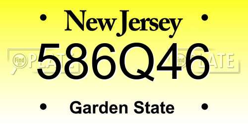 586Q46 New Jersey License Plate