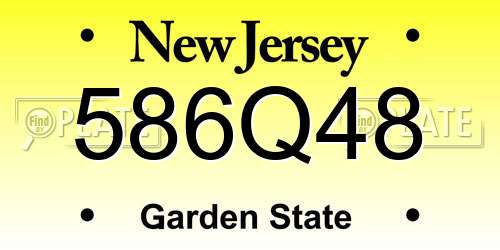 586Q48 New Jersey License Plate