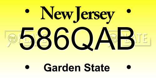 586QAB New Jersey License Plate