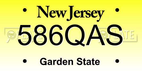 586QAS New Jersey License Plate