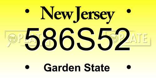 586S52 New Jersey License Plate