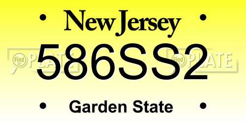 586SS2 New Jersey License Plate