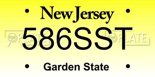 586SST New Jersey License Plate