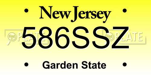 586SSZ New Jersey License Plate
