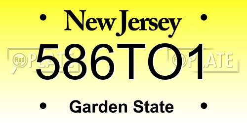 586TO1 New Jersey License Plate