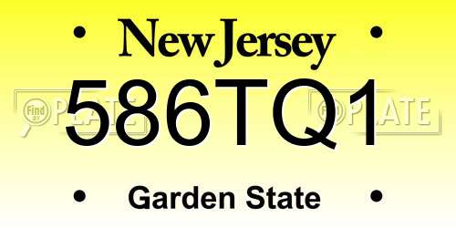 586TQ1 New Jersey License Plate