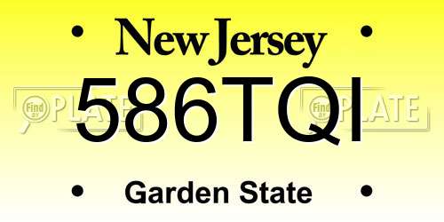 586TQI New Jersey License Plate