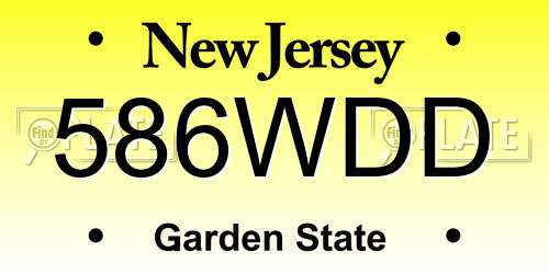 586WDD New Jersey License Plate