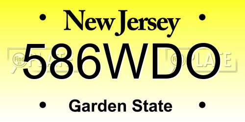 586WDO New Jersey License Plate