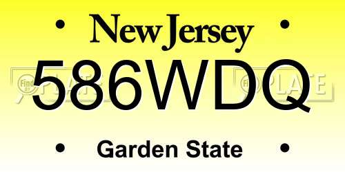 586WDQ New Jersey License Plate