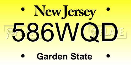 586WQD New Jersey License Plate