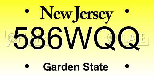586WQQ New Jersey License Plate