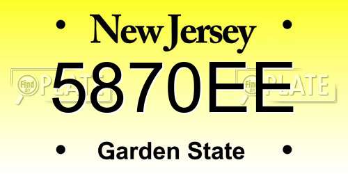 5870EE New Jersey License Plate