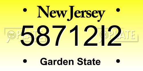 58712I2 New Jersey License Plate