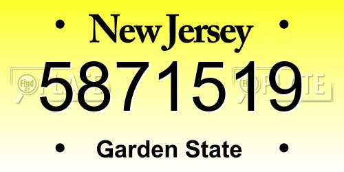 5871519 New Jersey License Plate
