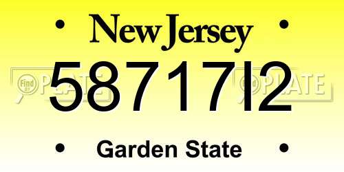 58717I2 New Jersey License Plate