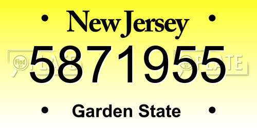5871955 New Jersey License Plate
