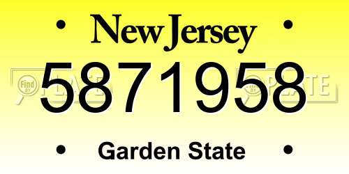 5871958 New Jersey License Plate