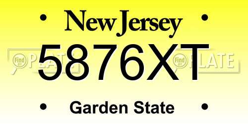 5876XT New Jersey License Plate
