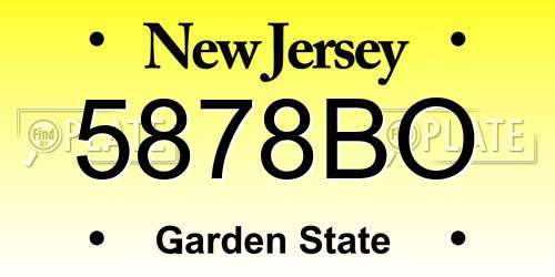 5878BO New Jersey License Plate
