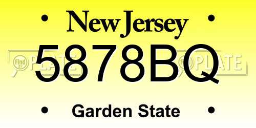 5878BQ New Jersey License Plate