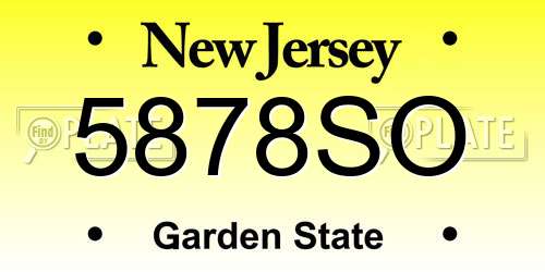 5878SO New Jersey License Plate