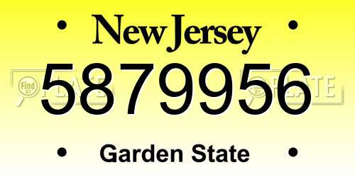 5879956 New Jersey License Plate