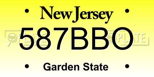 587BBO New Jersey License Plate