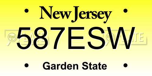587ESW New Jersey License Plate