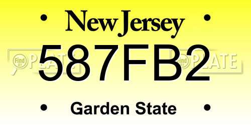 587FB2 New Jersey License Plate