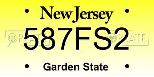 587FS2 New Jersey License Plate