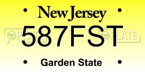 587FST New Jersey License Plate