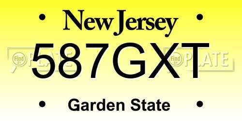 587GXT New Jersey License Plate
