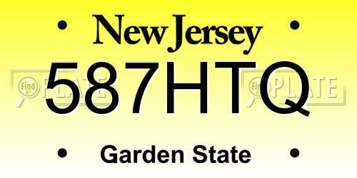 587HTQ New Jersey License Plate