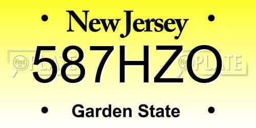 587HZO New Jersey License Plate