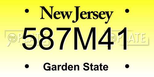587M41 New Jersey License Plate
