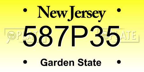 587P35 New Jersey License Plate