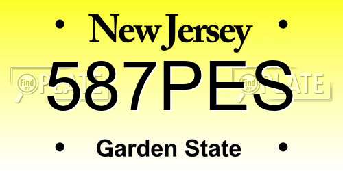 587PES New Jersey License Plate